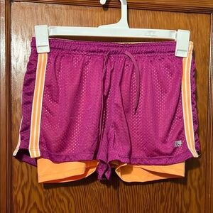 Marika Tech Vibrant Purple Orange Lined  Athletic Shorts Women’s Small